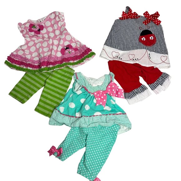 Rare EditionsBaby Girl Bundle: 3 2-Piece Coordinated OutfitsSize 3-6Months